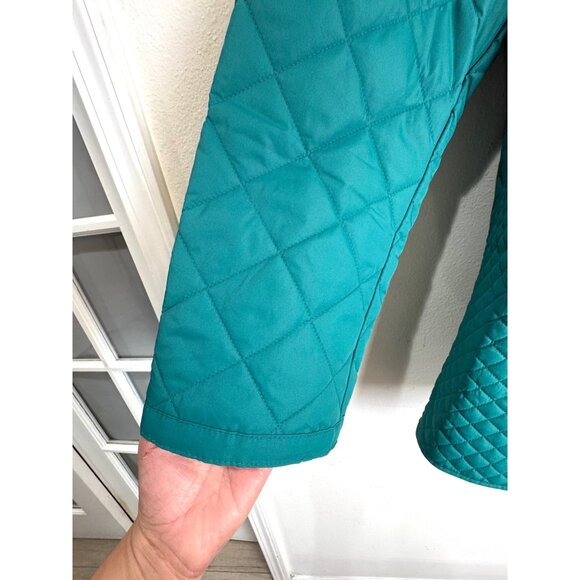 Appleseed's Green Berkshire Quilted Zip Snap Jacket Pockets Lightweight Womens 2 - Picture 5 of 6